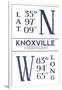 Knoxville, Tennessee - Latitude and Longitude (Blue)-Lantern Press-Framed Art Print