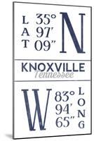 Knoxville, Tennessee - Latitude and Longitude (Blue)-Lantern Press-Mounted Art Print