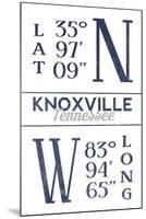 Knoxville, Tennessee - Latitude and Longitude (Blue)-Lantern Press-Mounted Art Print