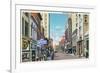 Knoxville, Tennessee - Northern View Up Gay Street-Lantern Press-Framed Premium Giclee Print