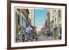 Knoxville, Tennessee - Northern View Up Gay Street-Lantern Press-Framed Premium Giclee Print