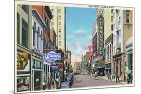 Knoxville, Tennessee - Northern View Up Gay Street-Lantern Press-Mounted Premium Giclee Print