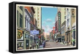 Knoxville, Tennessee - Northern View Up Gay Street-Lantern Press-Framed Stretched Canvas