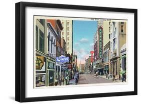 Knoxville, Tennessee - Northern View Up Gay Street-Lantern Press-Framed Art Print