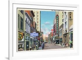 Knoxville, Tennessee - Northern View Up Gay Street-Lantern Press-Framed Art Print