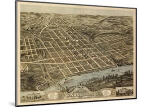 Knoxville, Tennessee - Panoramic Map-Lantern Press-Mounted Art Print