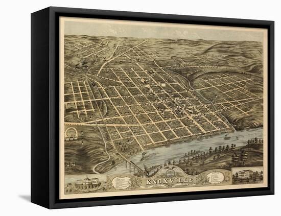 Knoxville, Tennessee - Panoramic Map-Lantern Press-Framed Stretched Canvas