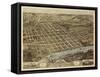 Knoxville, Tennessee - Panoramic Map-Lantern Press-Framed Stretched Canvas