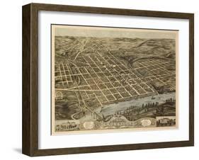 Knoxville, Tennessee - Panoramic Map-Lantern Press-Framed Art Print