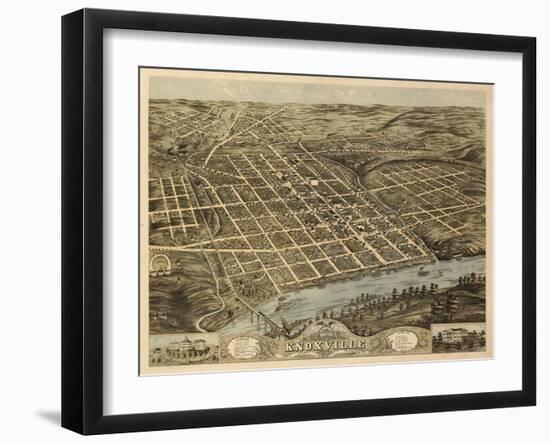 Knoxville, Tennessee - Panoramic Map-Lantern Press-Framed Art Print