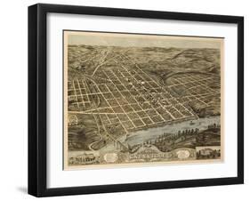 Knoxville, Tennessee - Panoramic Map-Lantern Press-Framed Art Print