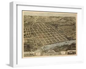 Knoxville, Tennessee - Panoramic Map-Lantern Press-Framed Art Print