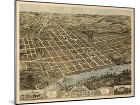 Knoxville, Tennessee - Panoramic Map-Lantern Press-Mounted Art Print