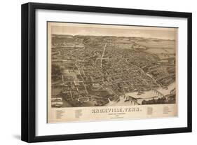 Knoxville, Tennessee - Panoramic Map-Lantern Press-Framed Art Print