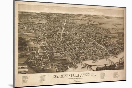 Knoxville, Tennessee - Panoramic Map-Lantern Press-Mounted Art Print