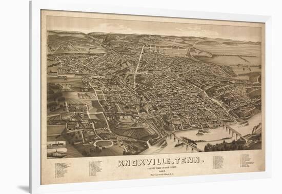 Knoxville, Tennessee - Panoramic Map-Lantern Press-Framed Art Print