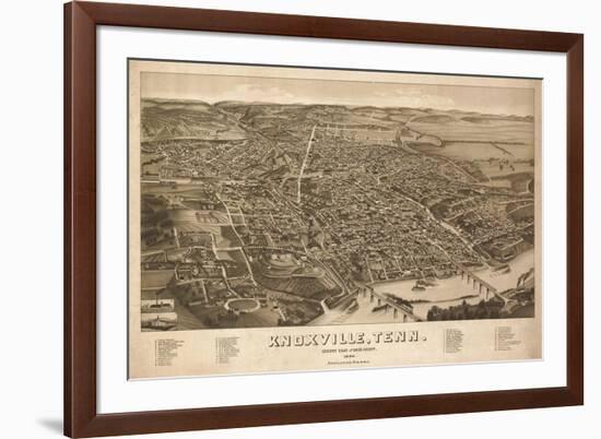 Knoxville, Tennessee - Panoramic Map-Lantern Press-Framed Art Print