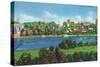 Knoxville, Tennessee - Panoramic View of the City Skyline-Lantern Press-Stretched Canvas