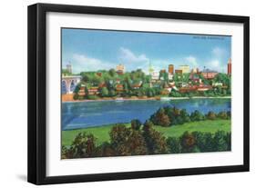 Knoxville, Tennessee - Panoramic View of the City Skyline-Lantern Press-Framed Art Print