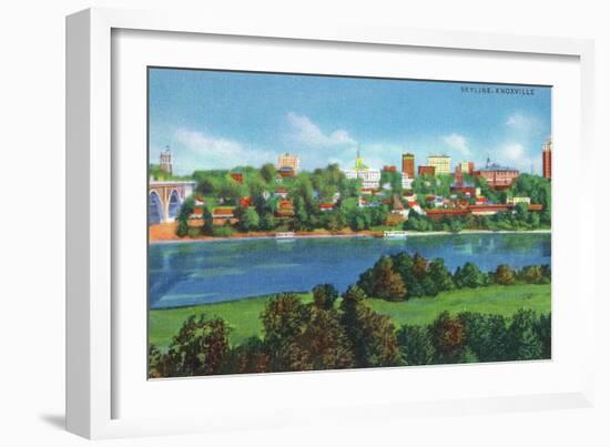 Knoxville, Tennessee - Panoramic View of the City Skyline-Lantern Press-Framed Art Print