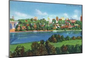 Knoxville, Tennessee - Panoramic View of the City Skyline-Lantern Press-Mounted Art Print