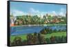 Knoxville, Tennessee - Panoramic View of the City Skyline-Lantern Press-Framed Stretched Canvas