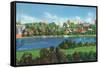 Knoxville, Tennessee - Panoramic View of the City Skyline-Lantern Press-Framed Stretched Canvas