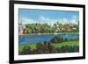 Knoxville, Tennessee - Panoramic View of the City Skyline-Lantern Press-Framed Art Print