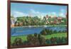 Knoxville, Tennessee - Panoramic View of the City Skyline-Lantern Press-Framed Art Print