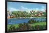 Knoxville, Tennessee - Panoramic View of the City Skyline-Lantern Press-Framed Art Print