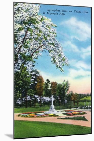 Knoxville, Tennessee - Springtime Scene on Talahi Drive in the Sequoyah Hills-Lantern Press-Mounted Art Print