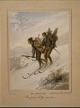 Wild Bird Hunters watercolor on paper-Knud Bergslien-Stretched Canvas