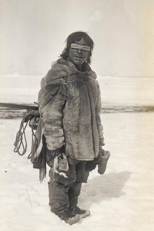Caribou Eskimo Wearing Snow Glasses Made of Wood Canada 1921 24 Photographic Print Knud Rasmussen AllPosters