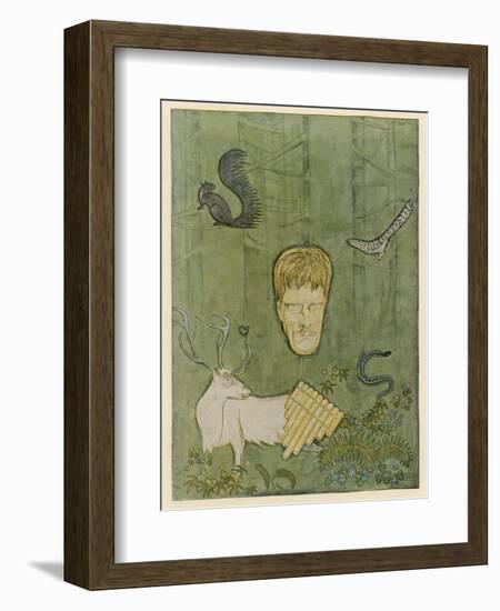 Knut Hamsun Norwegian Writer Nobel 1920-Olav Gulbransson-Framed Art Print