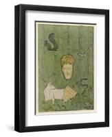 Knut Hamsun Norwegian Writer Nobel 1920-Olav Gulbransson-Framed Art Print