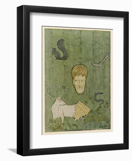 Knut Hamsun Norwegian Writer Nobel 1920-Olav Gulbransson-Framed Art Print