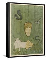 Knut Hamsun Norwegian Writer Nobel 1920-Olav Gulbransson-Framed Stretched Canvas