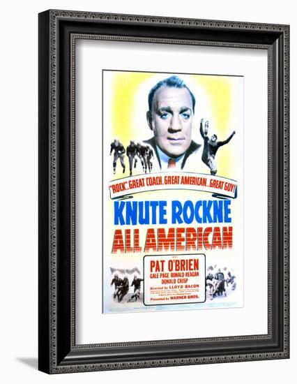 Knute Rockne All American - Movie Poster Reproduction-null-Framed Photo