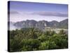 Ko Nok and Ton Sai Village from Ko Nai Viewpoint, Ko Phi Phi, Thailand-Alan Copson-Stretched Canvas