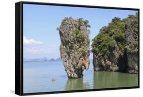 Ko Tapu Limestone Pinnacle Islet. Phang Nga Bay, Thailand, December 2010-Mark Taylor-Framed Stretched Canvas