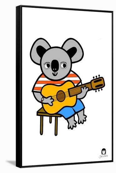 Koala with Guitar-Jane Foster-Framed Stretched Canvas