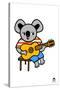 Koala with Guitar-Jane Foster-Stretched Canvas