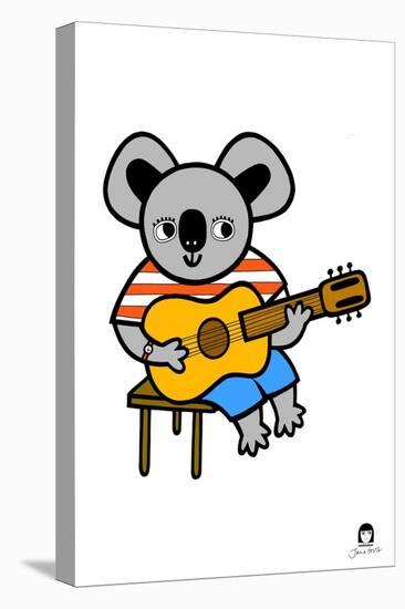 Koala with Guitar-Jane Foster-Stretched Canvas