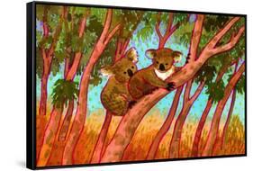 Koalas-John Newcomb-Framed Stretched Canvas