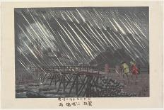 Rain at Saegusa Bridge in Hakone, Ame, 1880-Kobayashi Kiyochika-Giclee Print