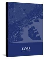 Kobe, Japan Blue Map-null-Stretched Canvas
