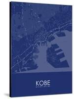 Kobe, Japan Blue Map-null-Stretched Canvas