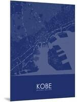 Kobe, Japan Blue Map-null-Mounted Poster