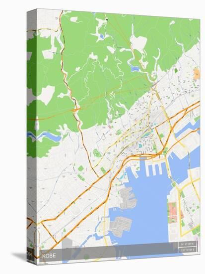 Kobe, Japan Map-null-Stretched Canvas