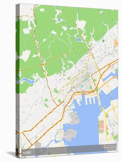 Kobe, Japan Map-null-Stretched Canvas